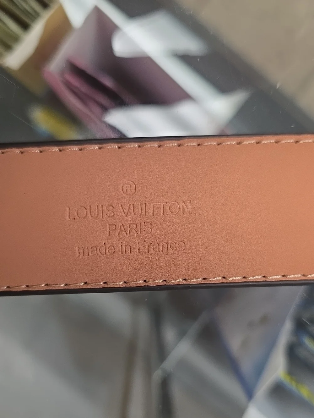 Louis Vuitton Dark Brown Monogram Belt with Gold LV Buckle